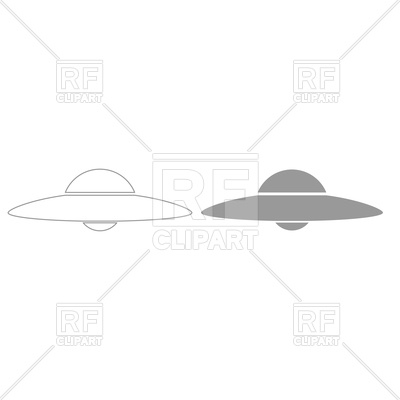 400x400 Flying Saucer Grey Color Set Icon Vector Image Vector Artwork Of