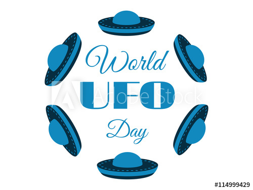 500x375 World Ufo Day, Planet And Spaceship. Flying Saucer. Vector