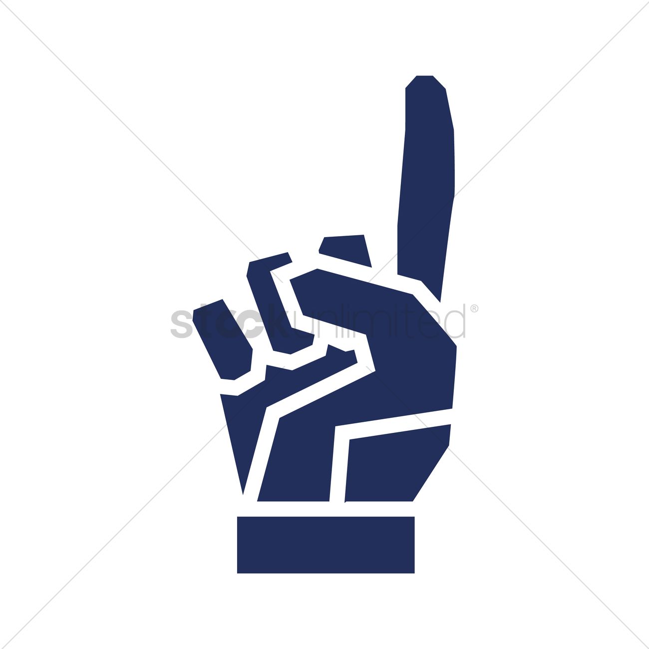 1300x1300 Fan Foam Finger Vector Image