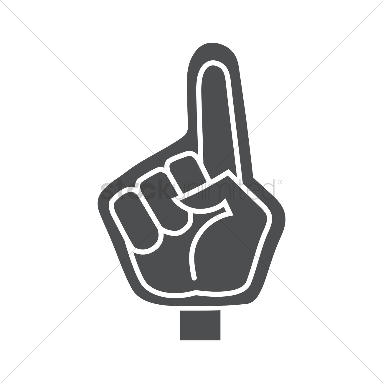 1300x1300 Foam Finger Vector Image