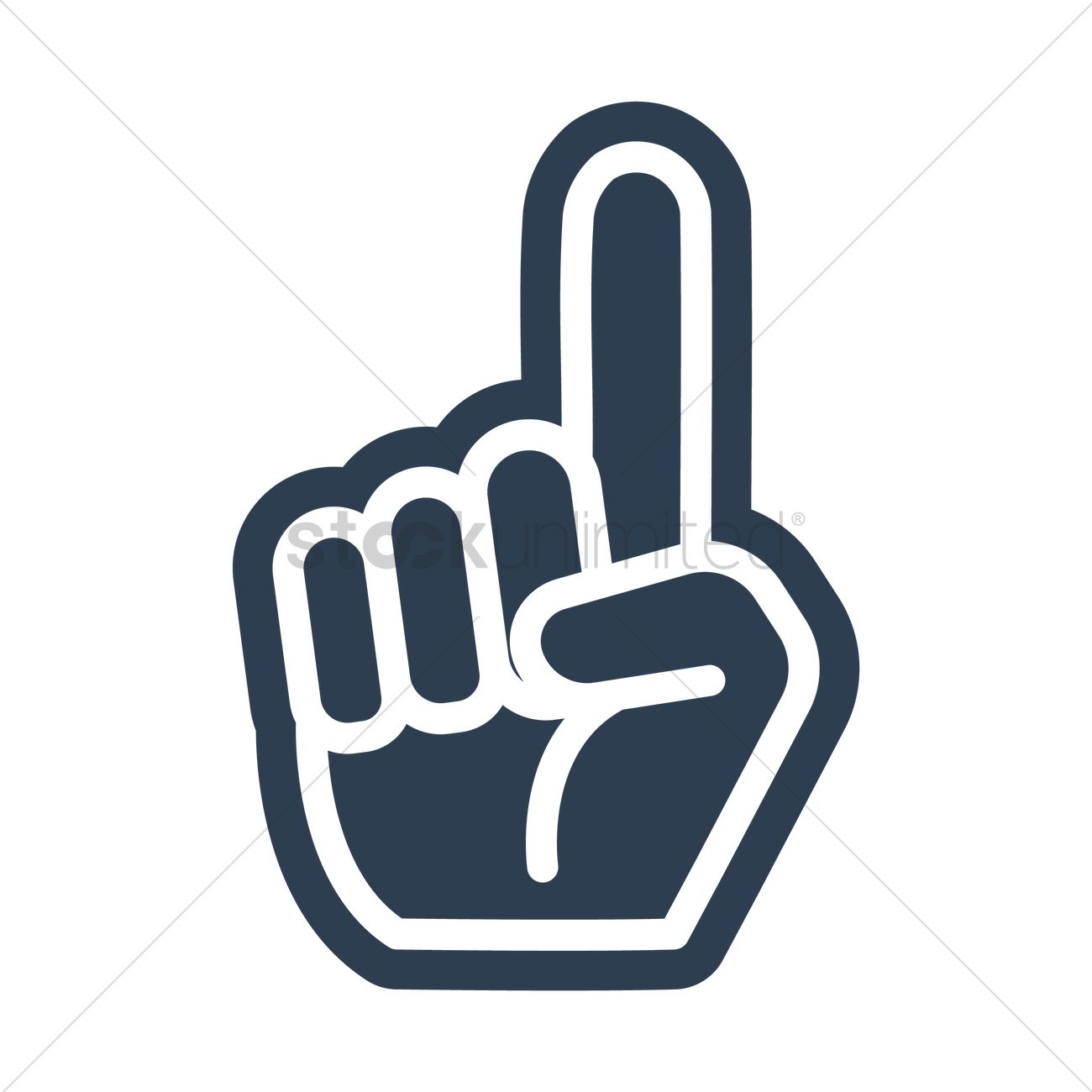 1300x1300 Foam Finger Icon Vector Image