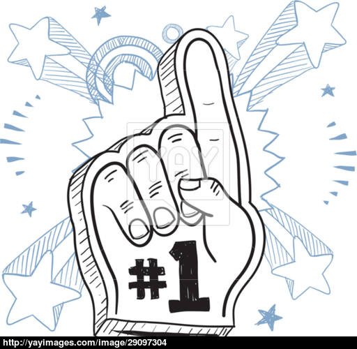 512x500 Foam Finger Vector Sketch Vector