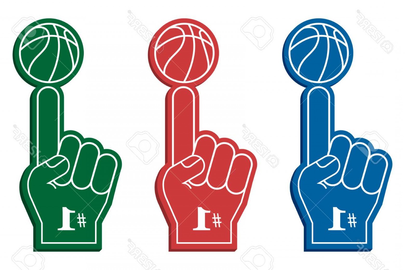 1560x1039 Photostock Vector Basketball Fan Number Fan Red Foam Finger Vector