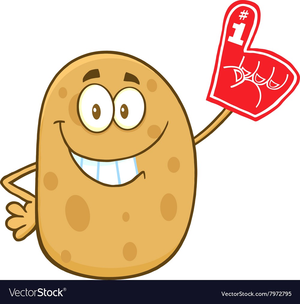 1000x1013 Potato Cartoon With A Foam Finger Vector 7972795 15