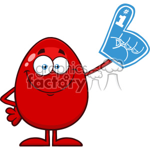 300x300 Royalty Free 10952 Royalty Free Rf Clipart Red Easter Egg Cartoon