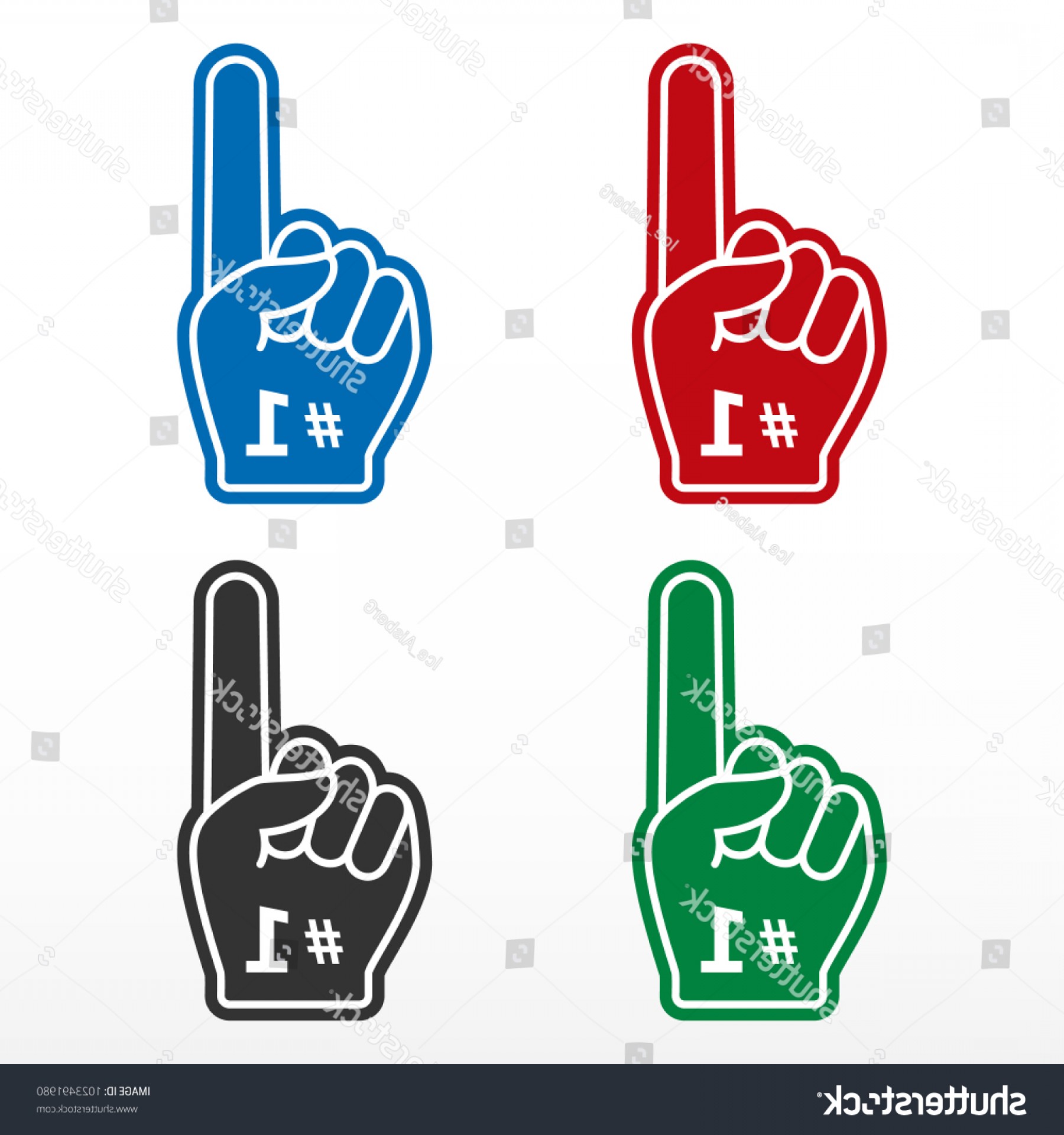 1800x1920 Set Foam Finger Number Glove Orangiausa
