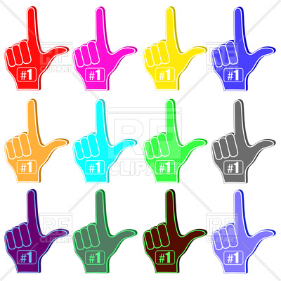 400x400 Silhouettes Of Foam Fingers Vector Image Vector Artwork Of Signs