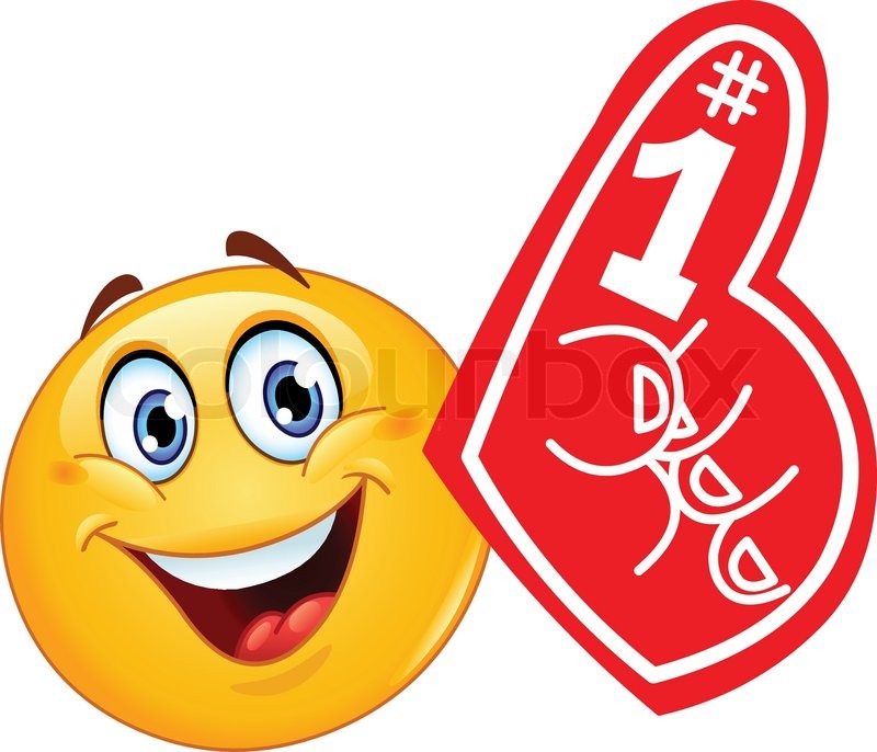 800x686 Emoticon With Foam Finger Stock Vector Colourbox