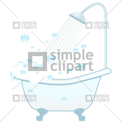 400x400 Bathtub, Shower And Foam Vector Image