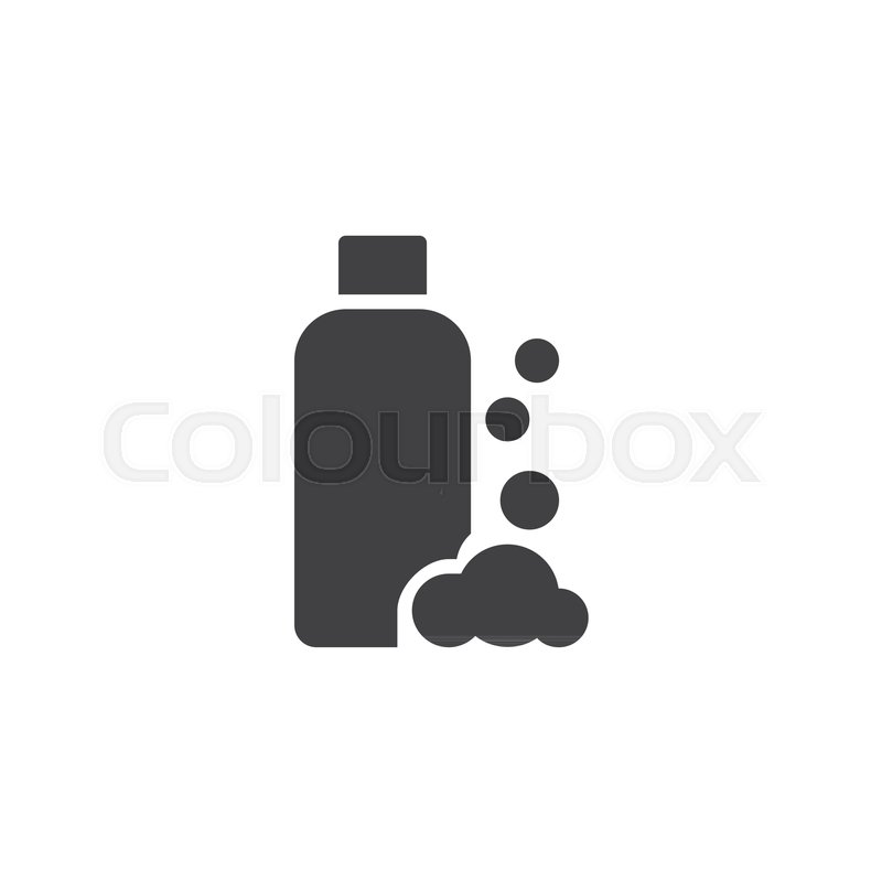 800x800 Shampoo Bottle And Foam Vector Icon. Filled Flat Sign For Mobile