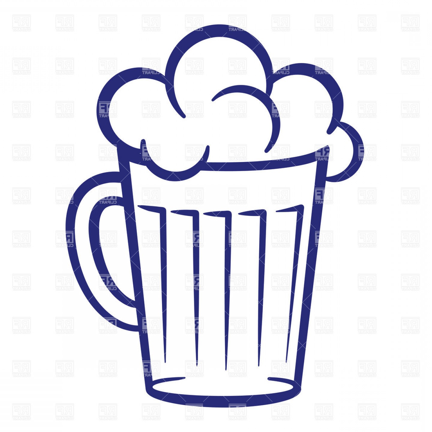 1440x1440 Simple Mug Of Beer With Foam Vector Clipart Lazttweet