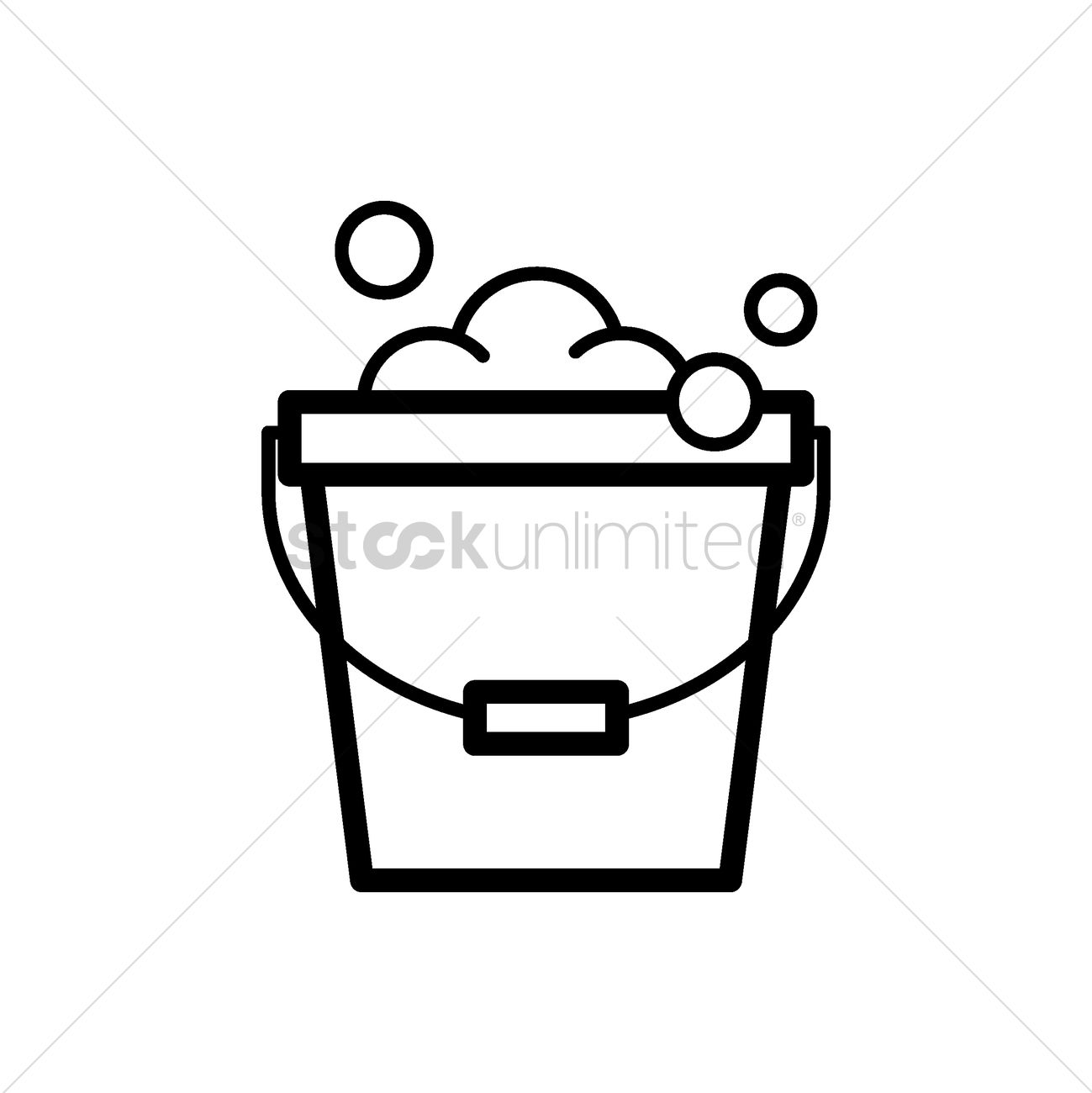 1299x1300 Bucket Of Water And Soap Foam Vector Image