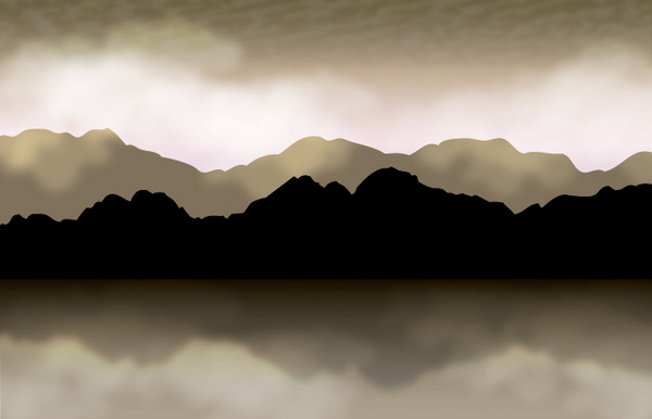 600x386 Mountains With Clouds Fog Vector Background Free Vector In