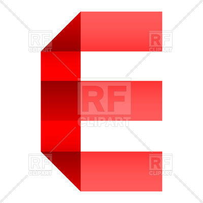 400x400 Letter E Made Of Folded Paper Vector Image Vector Artwork Of