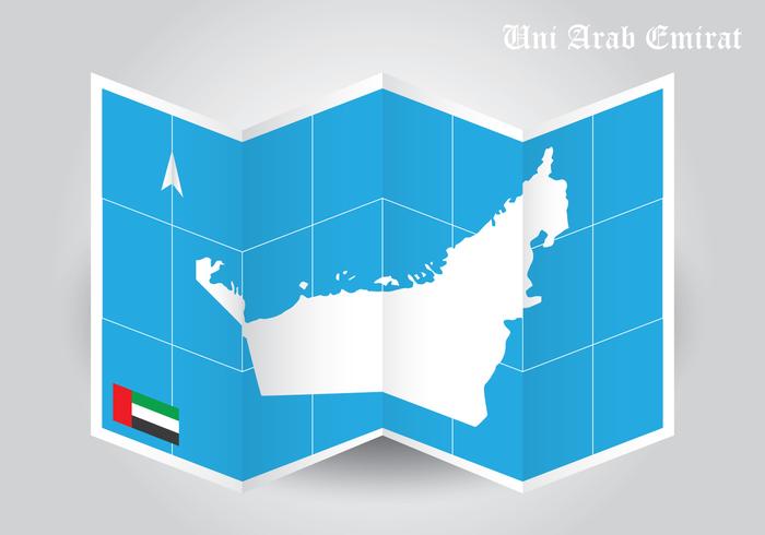 700x490 Uae Map Folded Paper Vector