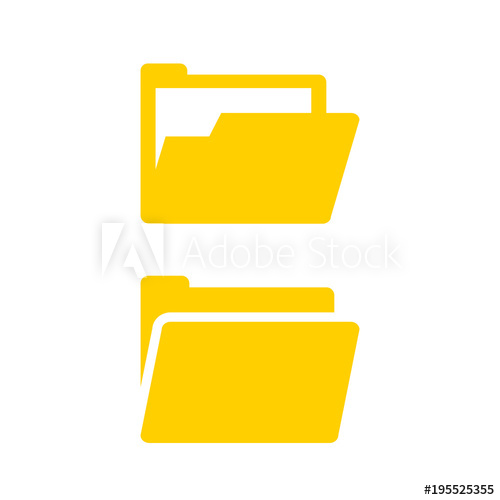 500x500 Open Computer Folder Vector Icon Set