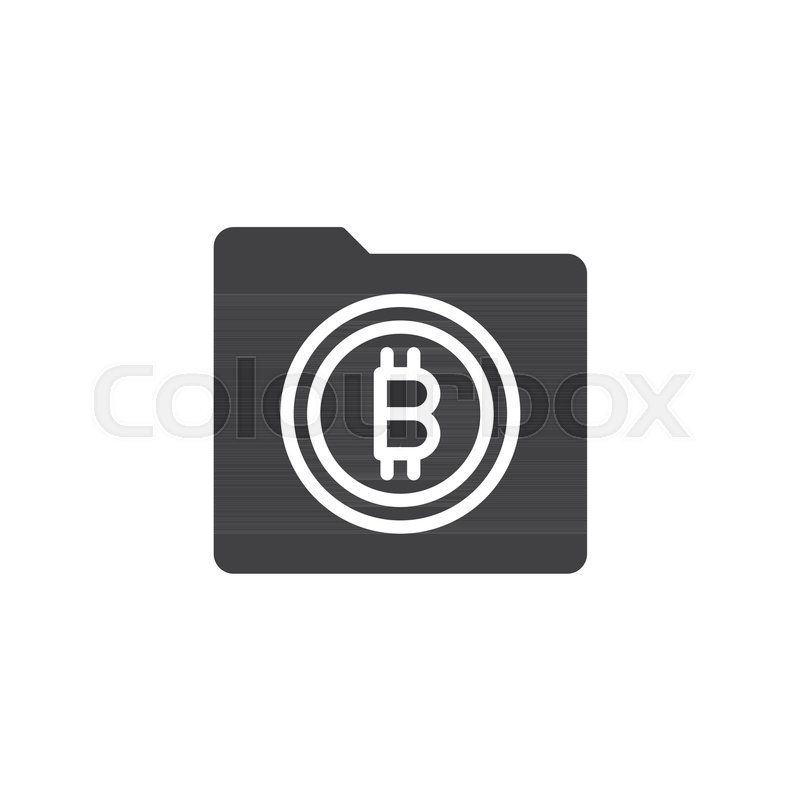 800x800 Bitcoin Folder Vector Icon. Filled Flat Sign For Mobile Concept