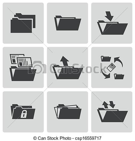 450x470 Vector Black Folder Icons Set.