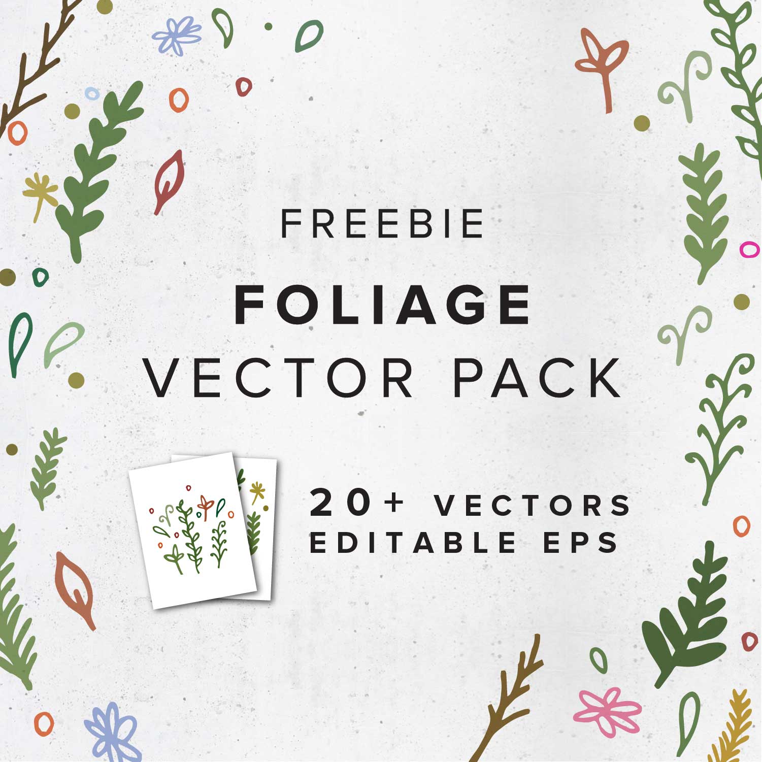 1501x1501 Freebie Flowers Amp Foliage Vector Pack Big Cat Creative