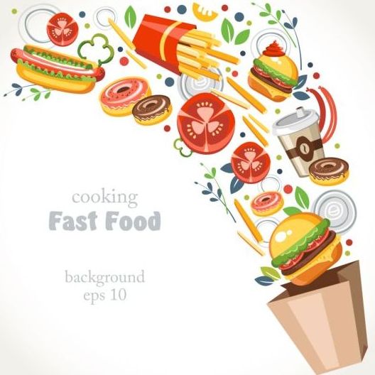 528x528 Fast Food Background Vector Free Download