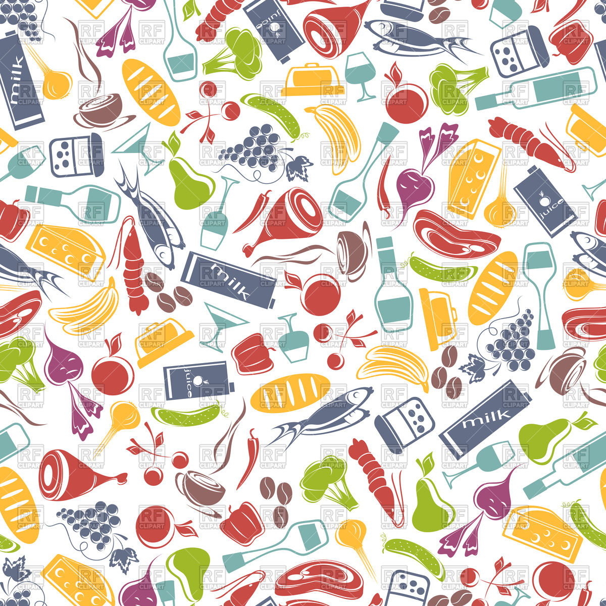 1200x1200 Seamless Food Background Vector Image Vector Artwork Of