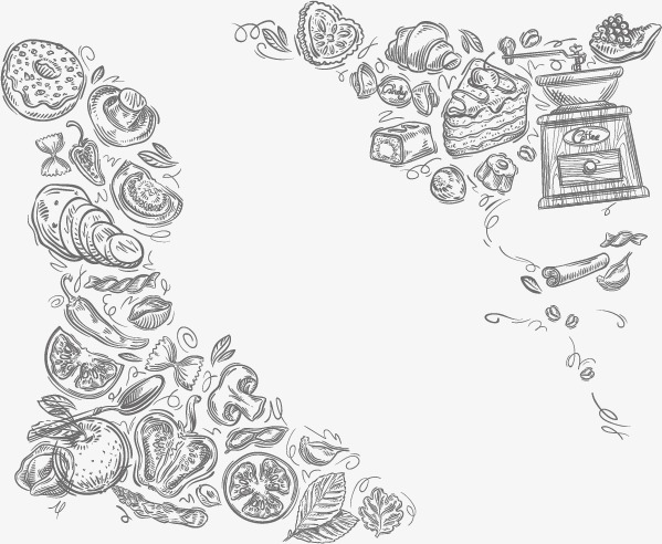 599x492 Cartoon Food Background Texture, Cartoon Vector, Food Vector