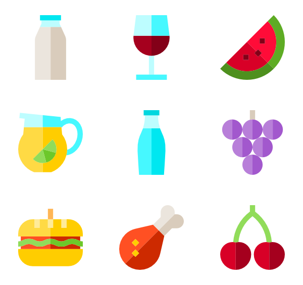 600x564 Fast Food Icons