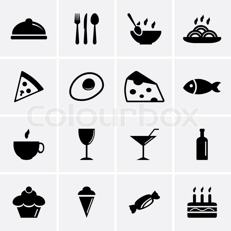 800x800 Food And Drink Icons. Vector Stock Vector Colourbox