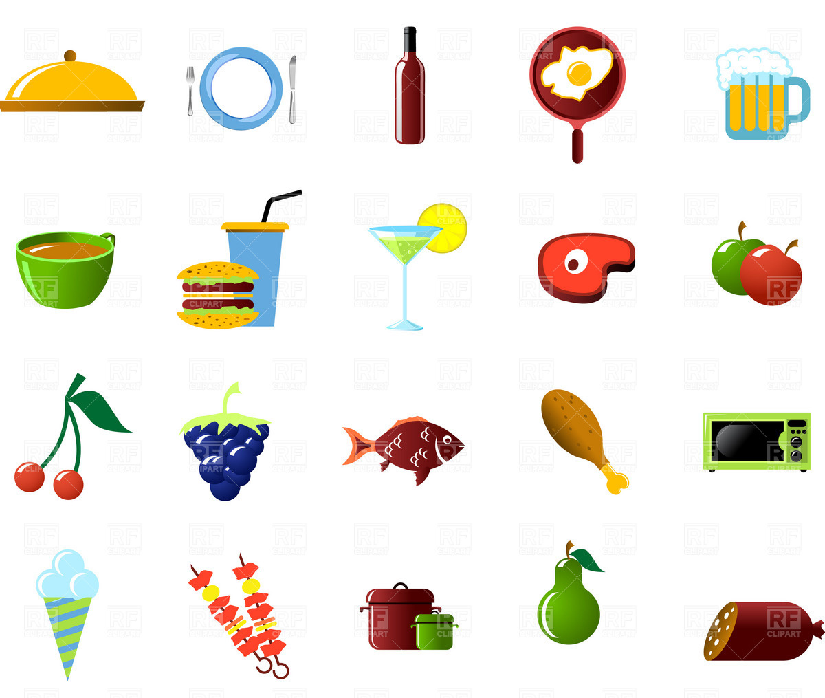 1200x1015 Food And Cooking Icons Set Vector Image Vector Artwork Of Food
