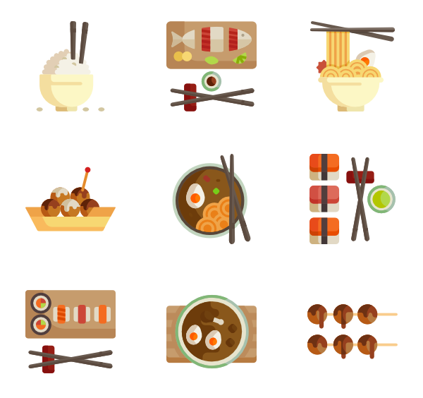 600x564 Japanese Food Icons