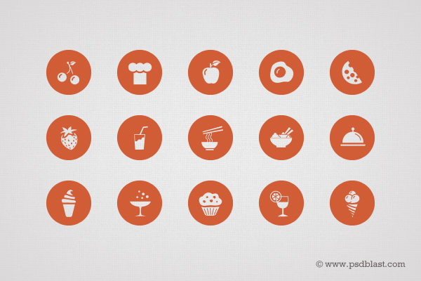 600x400 50 Food Icon Set (Psd) Psdblast