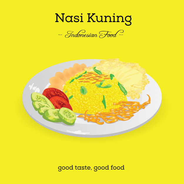 626x626 Yellow Rice On Plate Vector Vector Premium Download
