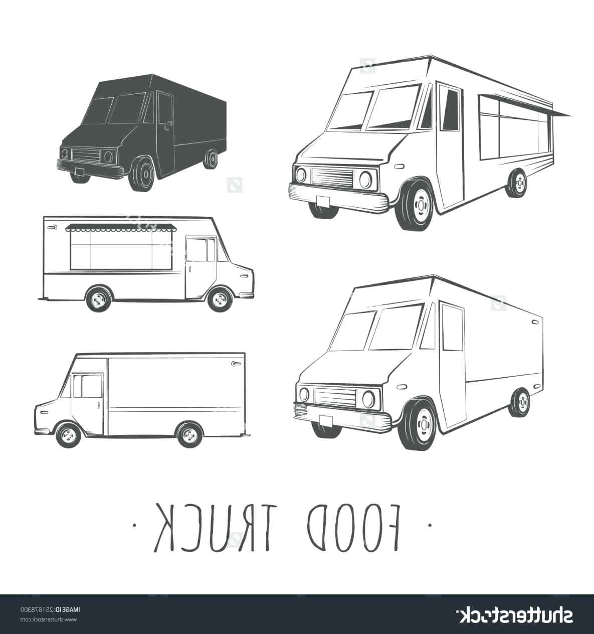 1185x1264 Template Food Truck Template Retro Vector Pencil And In Color