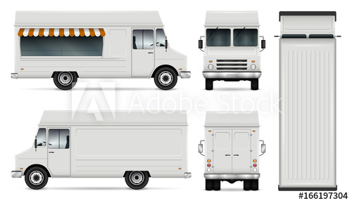 500x289 Food Truck Vector Template For Car Branding And Advertising