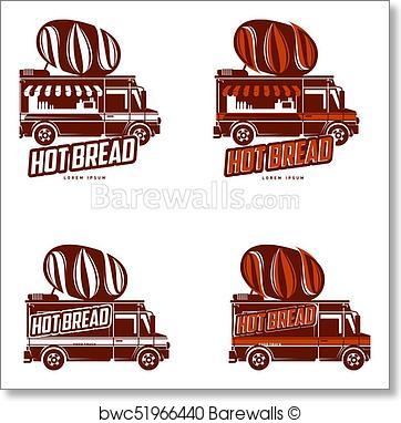 362x382 Art Print Of Food Truck Vector Logo Template Barewalls Posters