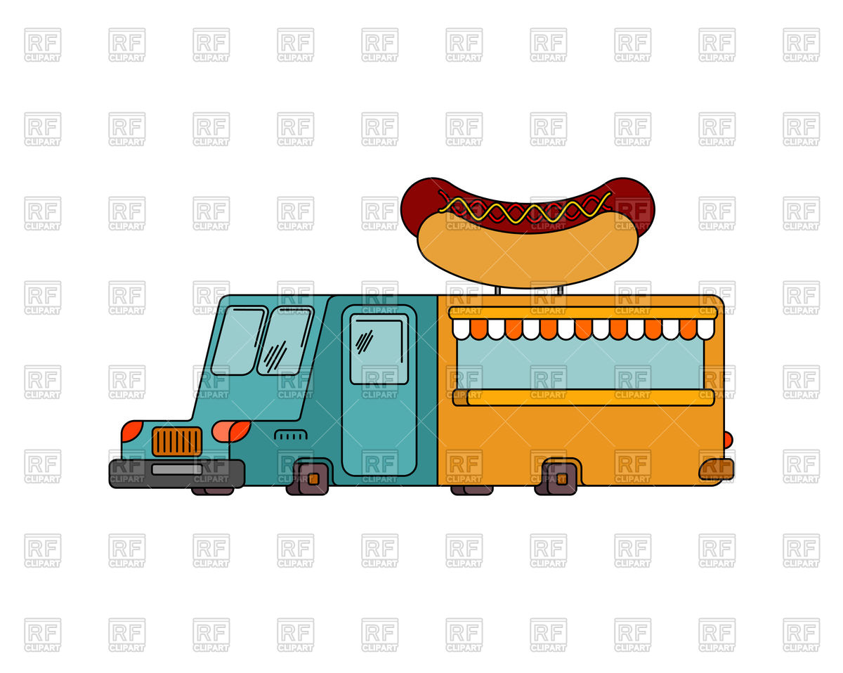 1200x958 Hot Dog Car Food Truck Vector Image Vector Artwork Of