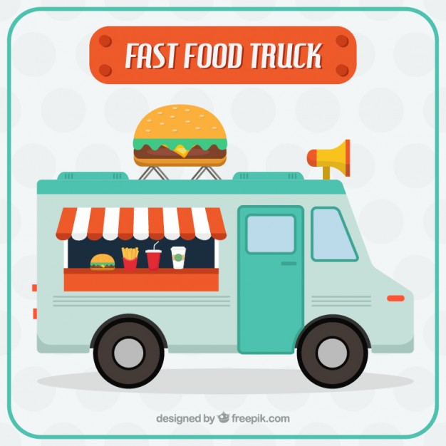 626x626 Nice Fast Food Truck Vector Free Download