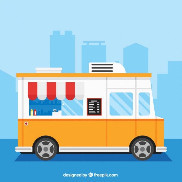 626x626 Yellow Food Truck Vector Premium Download