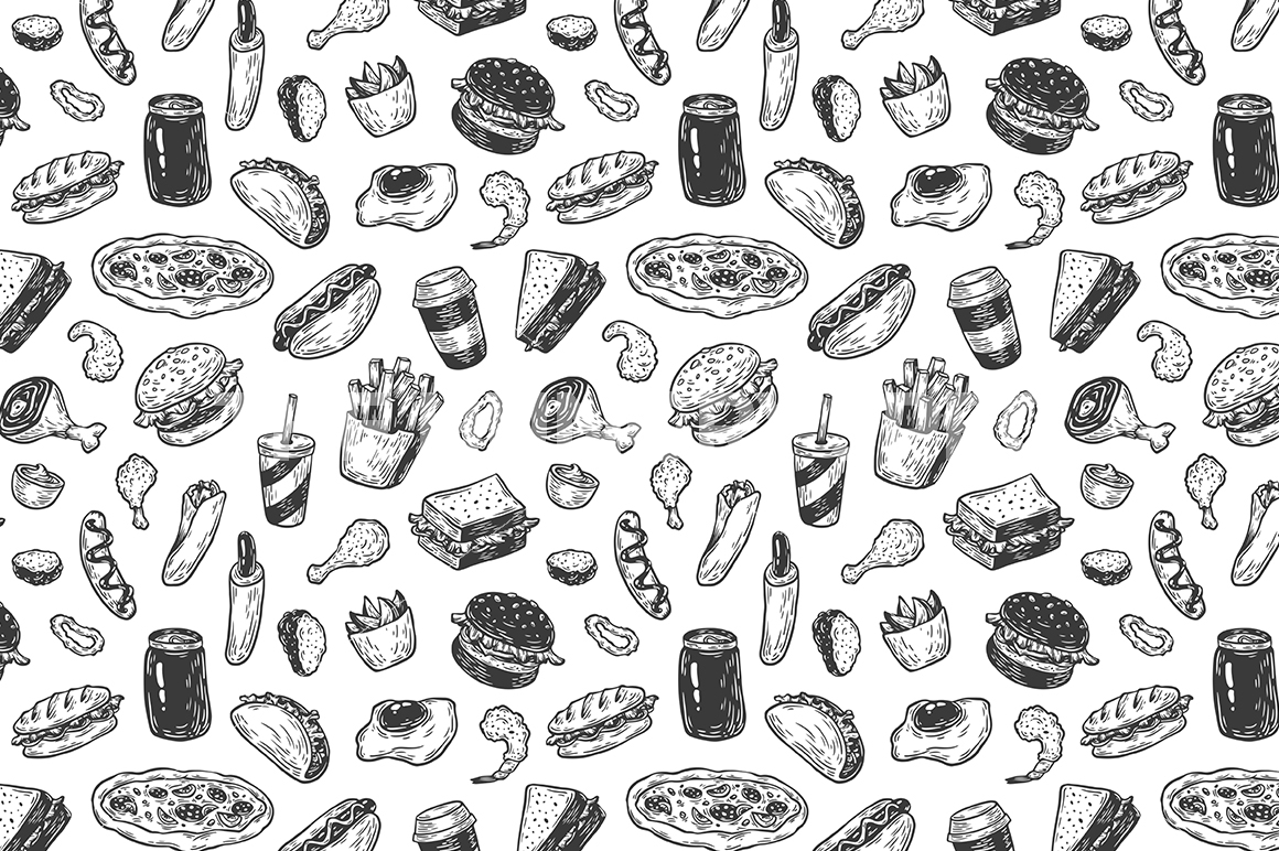 1160x772 Fast Food. Vector Illustrations By Olga Olmix
