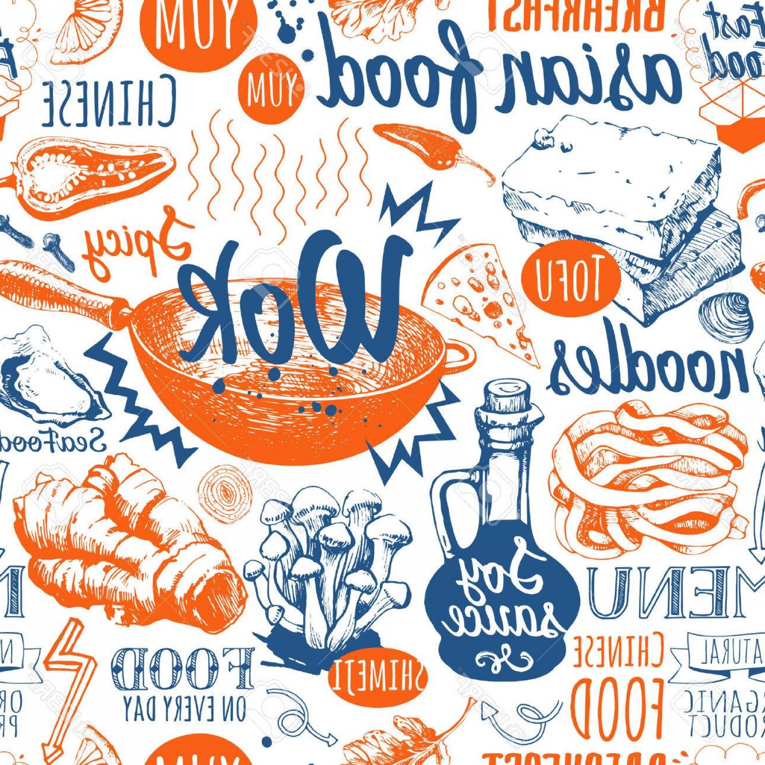 1560x1560 Photostock Vector Asian Street Food Vector Illustration With Funny