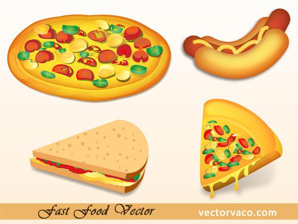 600x450 Free Fast Food Vector Sandwich And Pizza 123freevectors