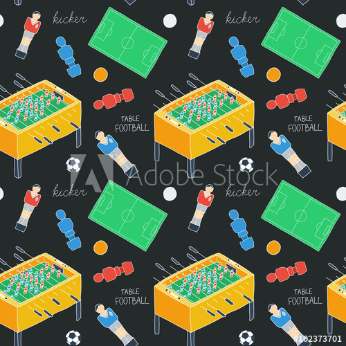 500x500 Table Football Sketch. Seamless Pattern With Hand Drawn Cartoon