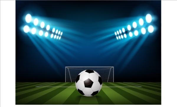 600x364 Football Field And Spotlights Background Vector 02 Free Download
