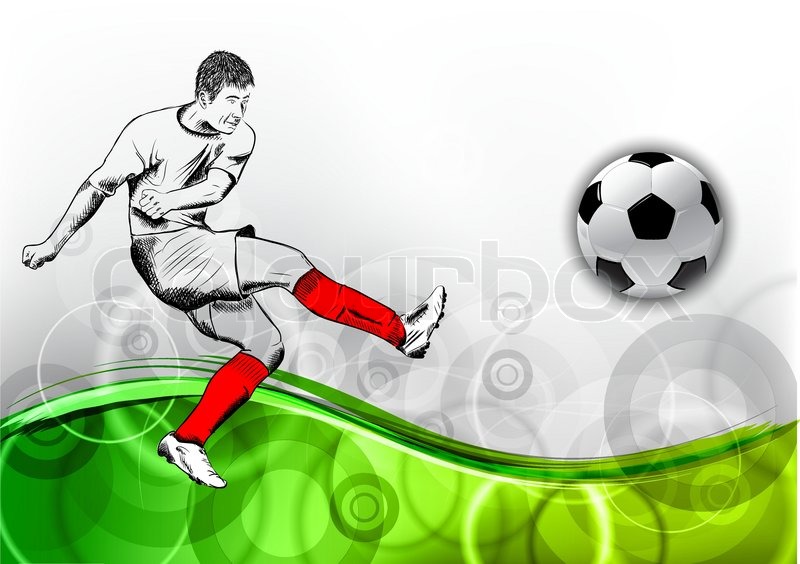 800x564 Football Player On The Green Background Stock Vector Colourbox