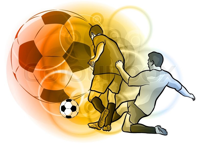 800x566 Football Players On The Fire Background Stock Vector Colourbox