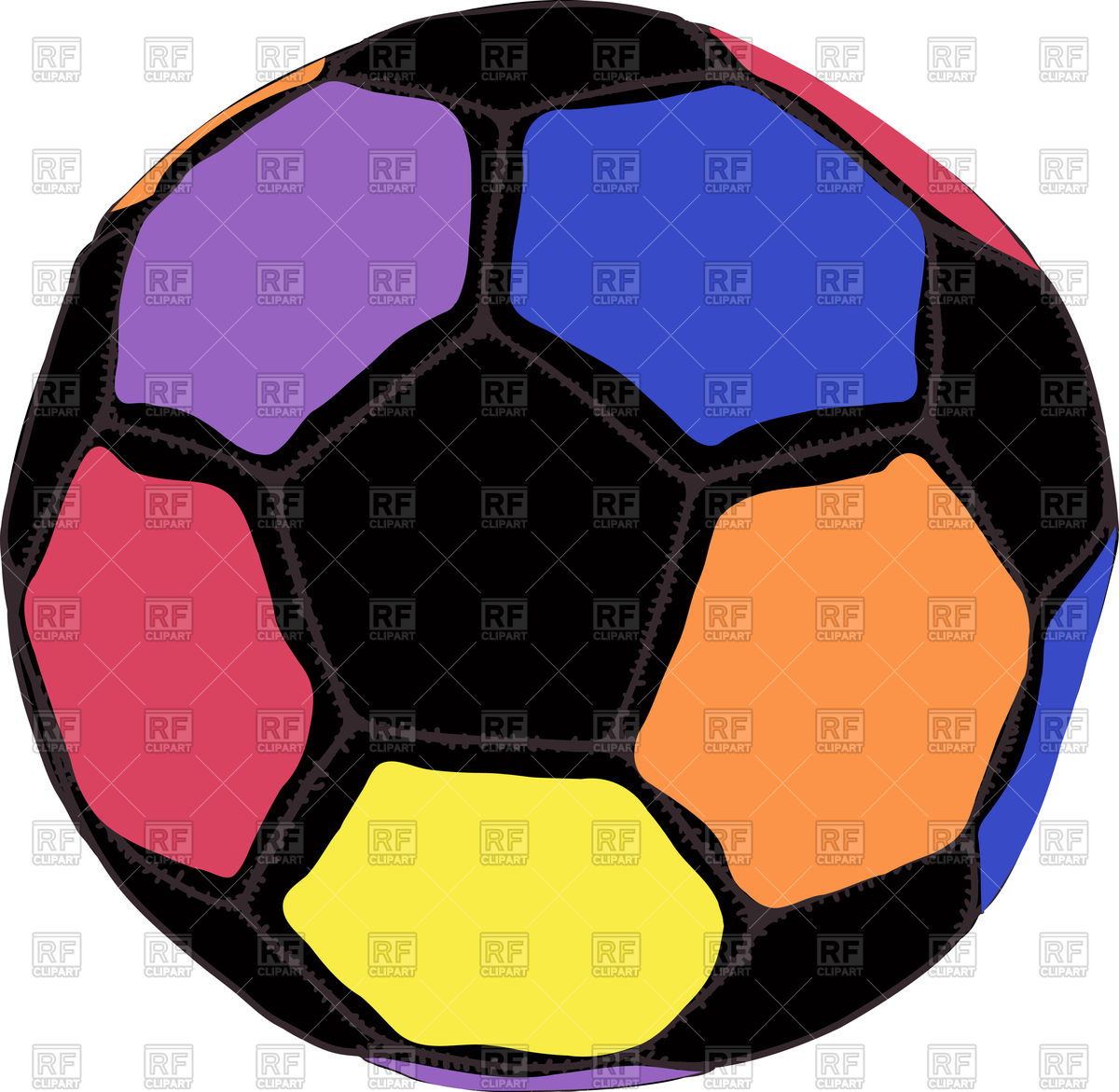 1200x1171 Colourful Football Ball On White Background Vector Image Vector