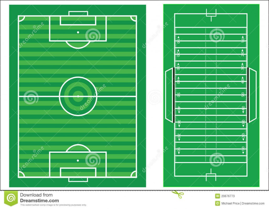 1024x795 Diagrams Scale Diagram Of Soccer And American Football Stock