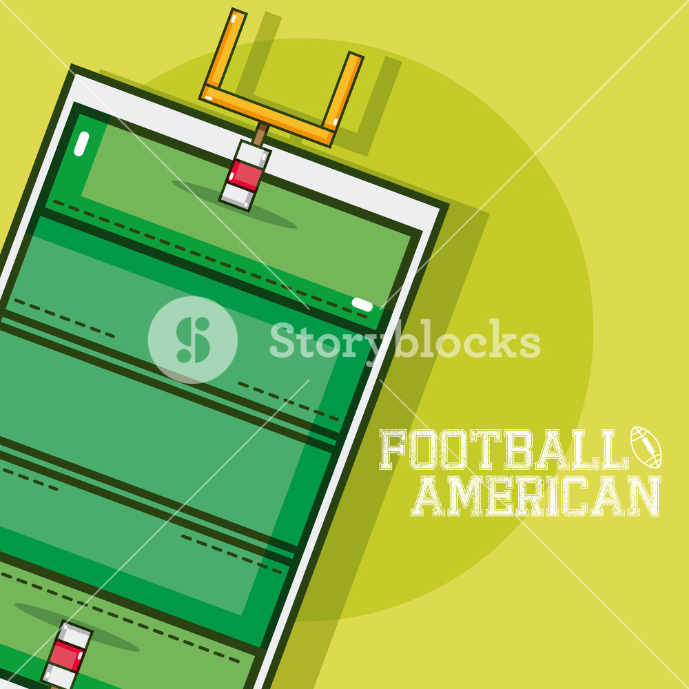 1000x1000 American Football Field Vector Illustration Graphic Design Royalty