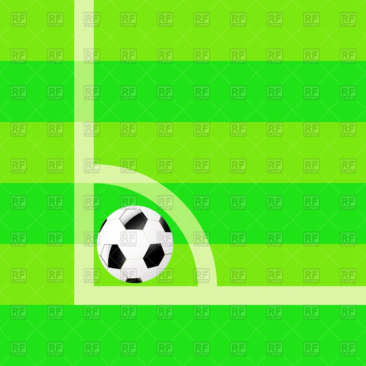 1200x1200 Soccer Ball In Corner Of Football Field Vector Image Vector