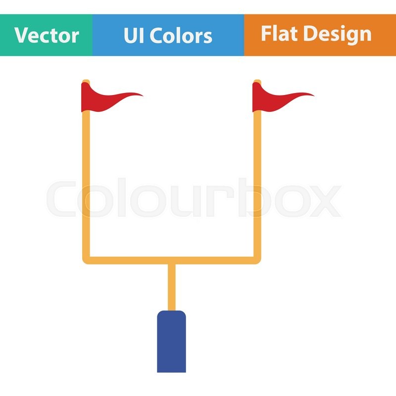 800x800 American Football Goal Post Icon. Flat Color Design. Vector